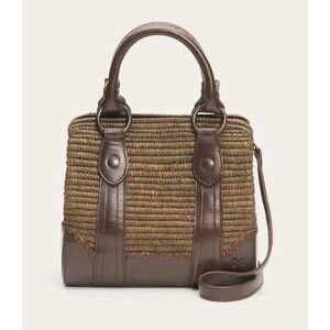 Frye Woven Tan and Brown Crossbody Bag